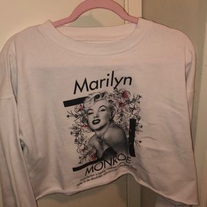 Marilyn Monroe Cropped Long sleeve Sweater Top